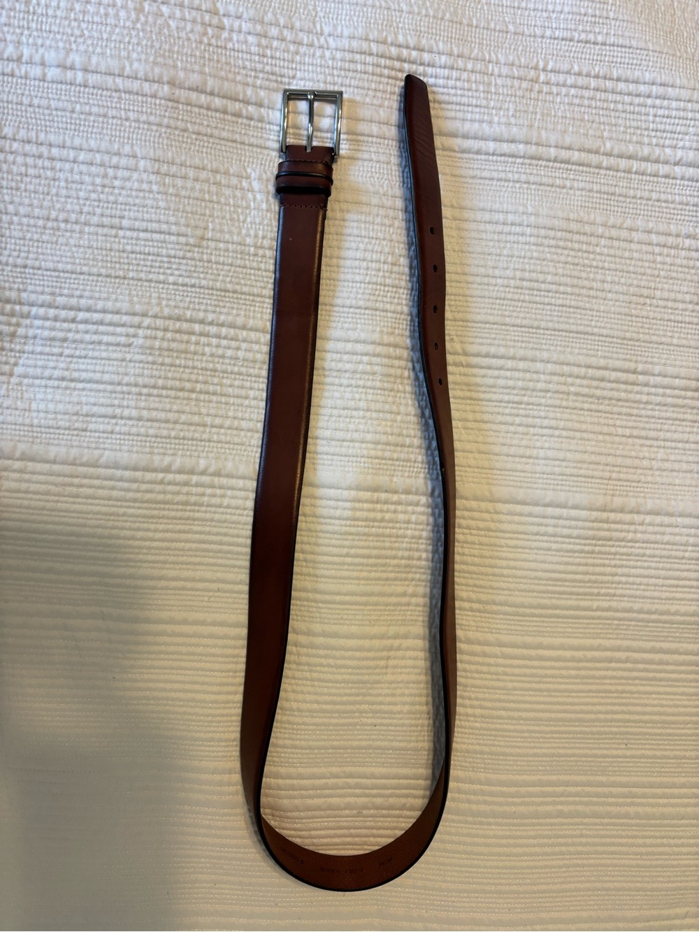 Cole Haan Brown Leather Belt with Silver Buckle